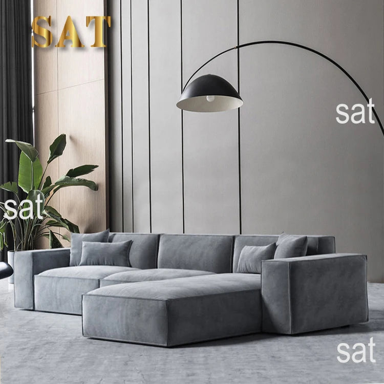 Hot Sales Modern L Shape 3 Seater Fabric Padded Seat Fabric Sofa Bed Sofa Sleeper Bed