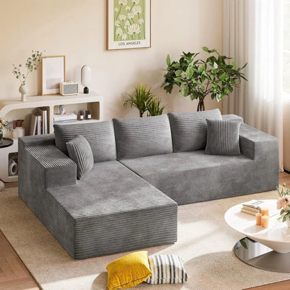 108" Modular Sectional Sofa, Boneless Couch with L-Shape Chaise, Cloud Couch with Deep Seat Upholstered, No Assembly