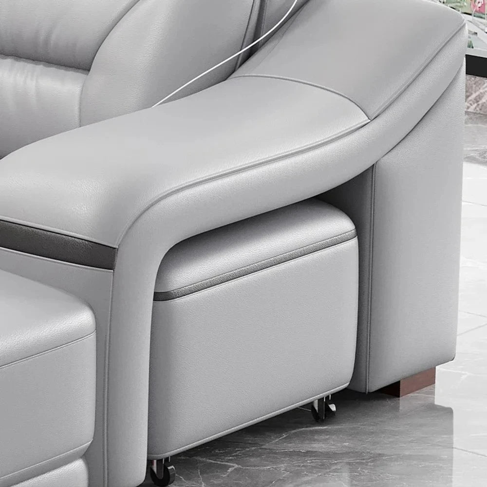 MINGDIBAO Genuine Leather Living Room Sofa Set Power Reclining Couch Electric Recliners with Stool Seating Room, Sofa Reclinable