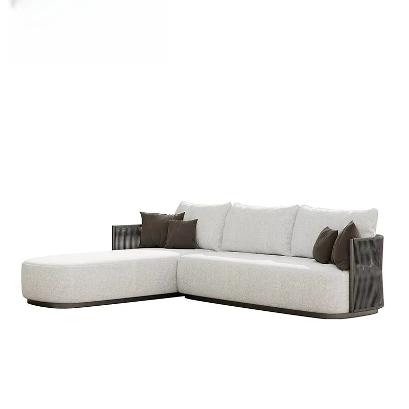 Outdoor furniture set Hotel garden set Terrace furniture set L-shaped sofa Resort villa terrace Aluminum outdoor rope sofa