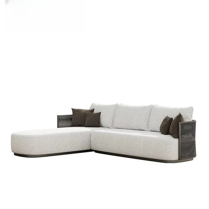 Outdoor furniture set Hotel garden set Terrace furniture set L-shaped sofa Resort villa terrace Aluminum outdoor rope sofa
