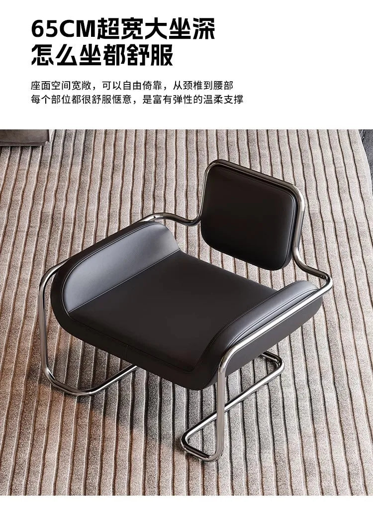 Single chair medieval stainless steel special-shaped convex living room reception leisure single sofa