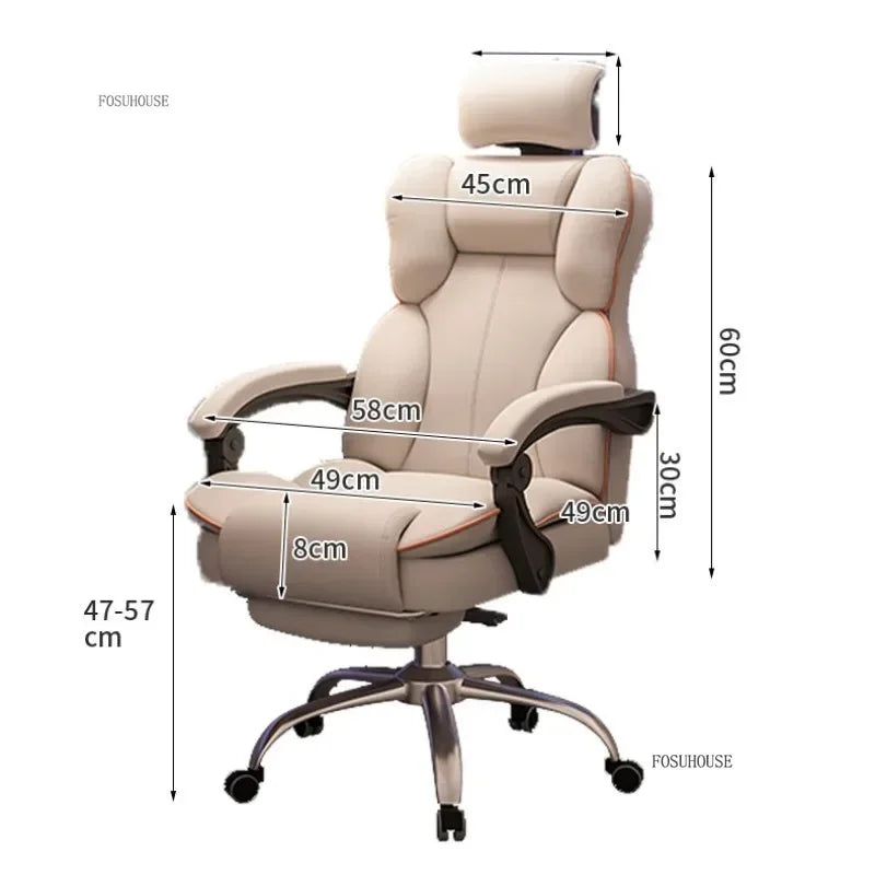 Ergonomic Nordic Gaming Chair Mobile Swivel Recliner Study Office Armchair Comfortable Home Lounge Computer Chair for Gamer Desk