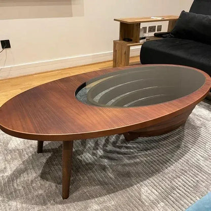 Meubles de salon en noyer naturel, table basse moderne faite à la main, menuiserie, décoration de bord solide
