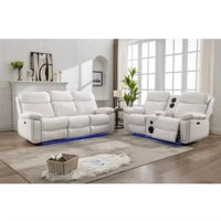Modern simple electric reclining leather sofa set, multi-functional and retractable