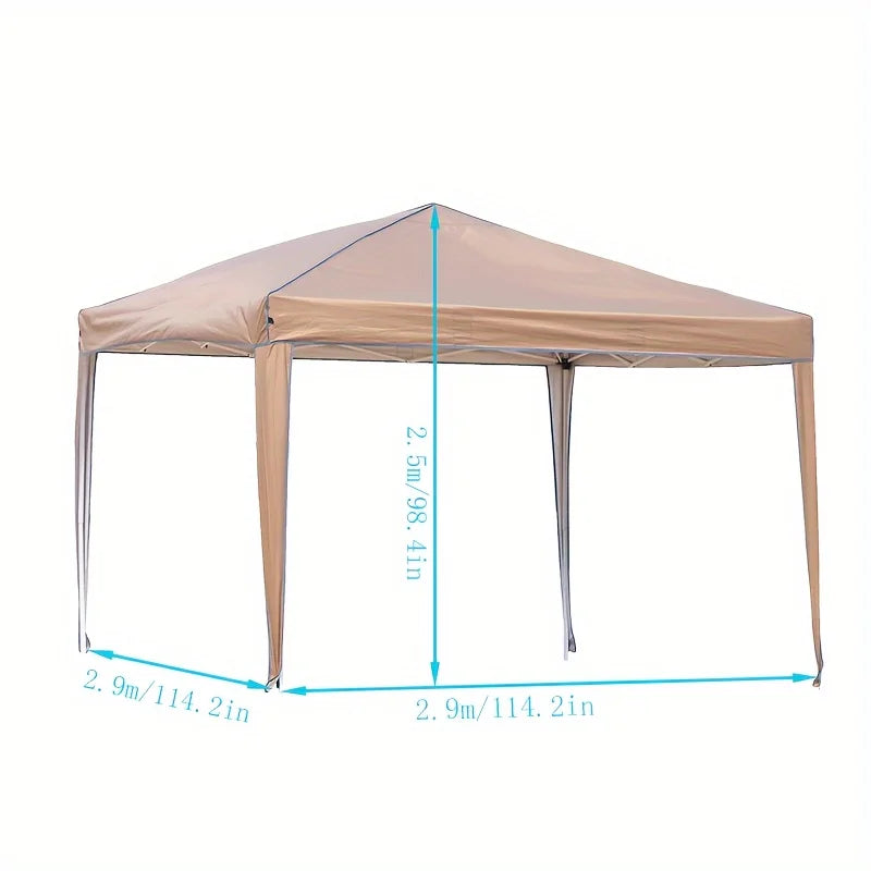 Outdoor pop-up canopy Gazebo Tent beach camping instant canopy Sunscreen rainproof khaki color (2.9 x2.9M)