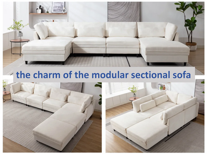 Set Extra Large L U Shaped Couch 6 Seaters with Reversible Chaise Manufacturer Oversized Modular Sectional Fabric Sofa