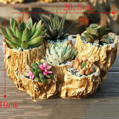American Broken Root Shape Succulent Resin Flower Pot Outdoor Balcony Furnishing Crafts Garden Villa Vase Ornaments Decoration
