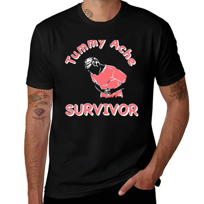 man cotton for shirt shirts Funny shirts Tummy t cotton T-Shirt graphic man for t t Ache Survivor man soft