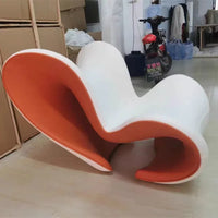 Internet celebrity rocking bow chair designer FRP light luxury color matching lazy recliner special-shaped lines