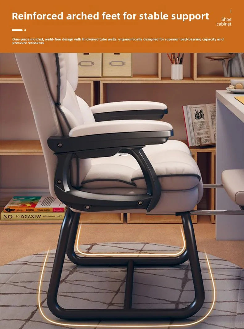 Ergonomic Bow Shape Computer Chair Home Office Dorm Recliner Comfortable Long Hours Support Gaming Chair Usability Furniture