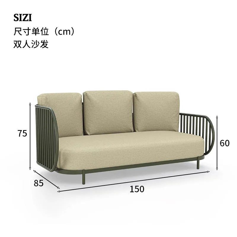 Outdoor sofa combination outdoor courtyard open-air villa living room hotel famous club rattan sofa