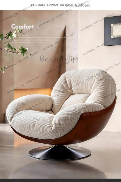 yj9 Medieval sofa chair living room balcony household light luxury high-end nest chair fabric single rotation