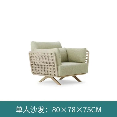 High-end outdoor furniture open-air balcony rain protection sun protection sofa courtyard outdoor villa hotel garden combination