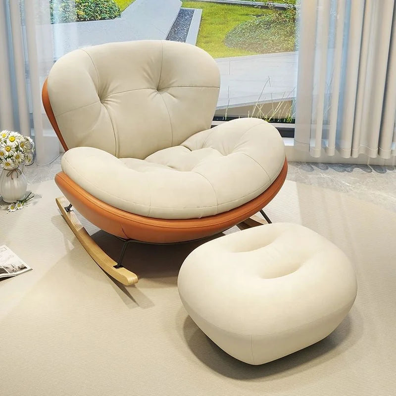 */-* Modern Eggshell Design Adult Recliner Chair Single Leisure Sofa Chair For Living Room Balcony