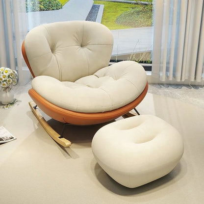 */-* Modern Eggshell Design Adult Recliner Chair Single Leisure Sofa Chair For Living Room Balcony