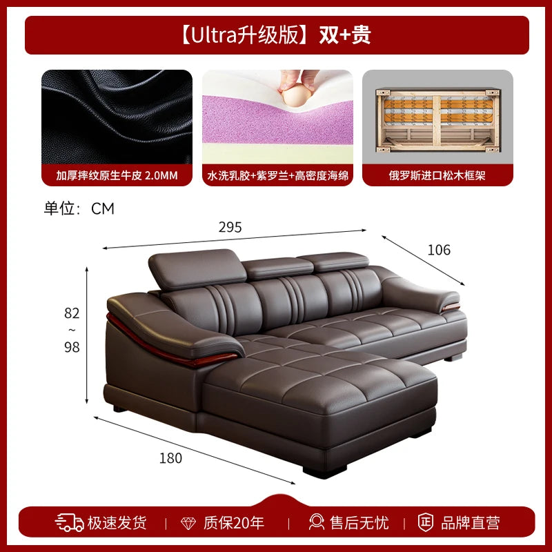 Nordic Genuine Leather Sofas Luxury Armchairs Cinema Comfortable Sofas Living Room Design Fauteuils Salon Home Furniture