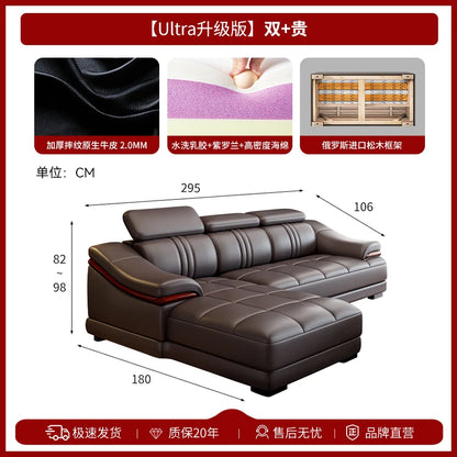 Nordic Genuine Leather Sofas Luxury Armchairs Cinema Comfortable Sofas Living Room Design Fauteuils Salon Home Furniture