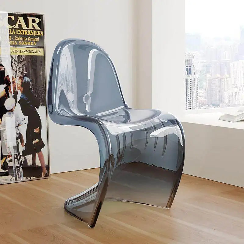 Acrylic transparent chair simple household light luxury high-end dining table chair makeup chair Pan Dong chair