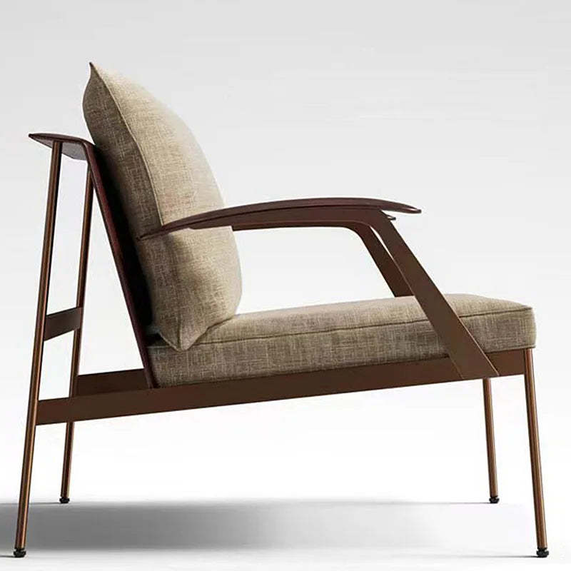 Single Light Luxury Designers Stainless Chair  Minimalist Backrest Armchair Negotiation Living Room Chair Sofa Stool Furniture