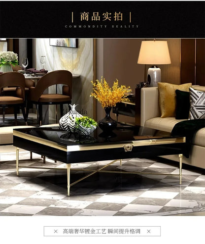 High fashion coffee table living room square paint glass square coffee table