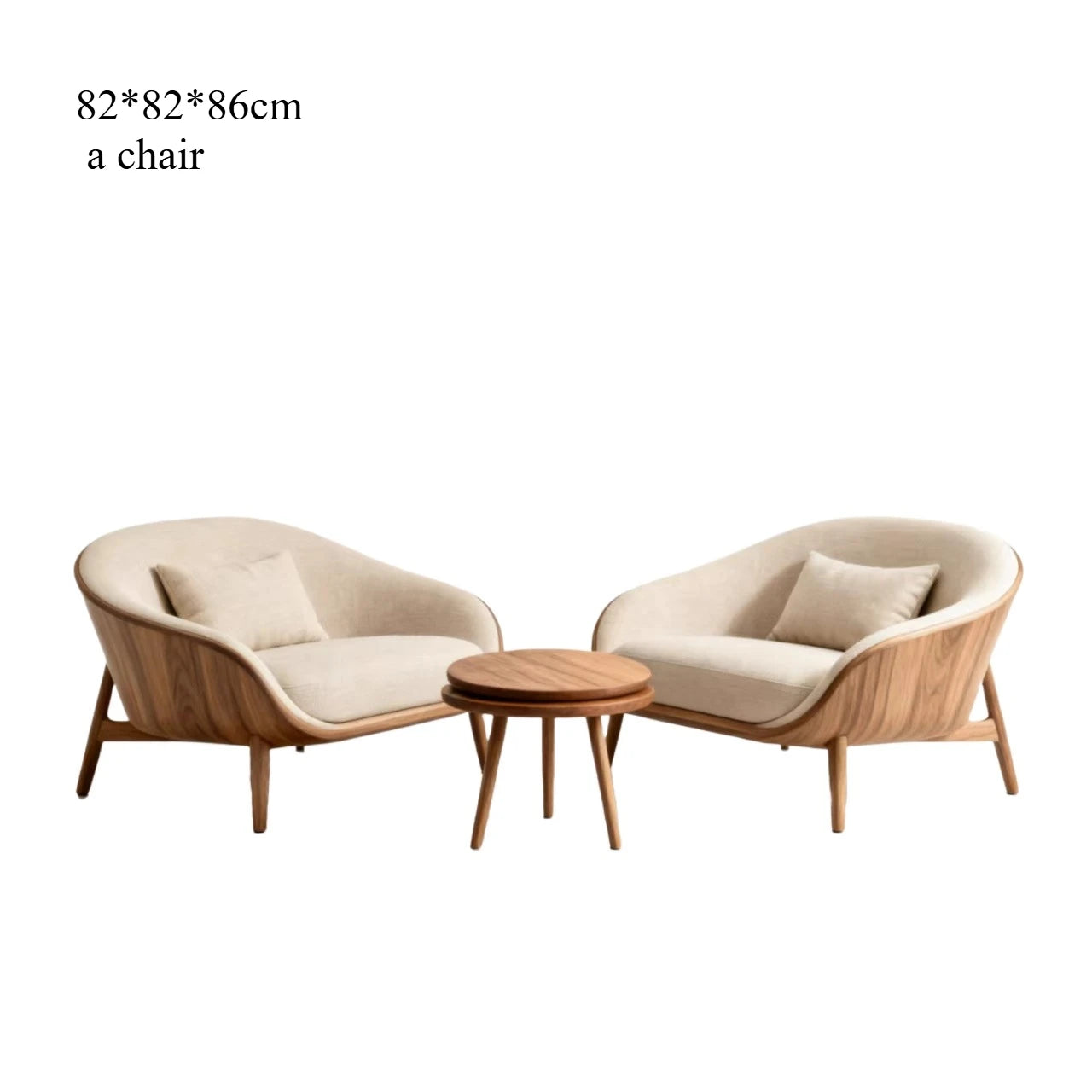 New Chinese-style North American black walnut leisure single sofa chair villa hotel lounge area furniture