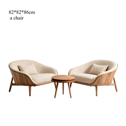 New Chinese-style North American black walnut leisure single sofa chair villa hotel lounge area furniture