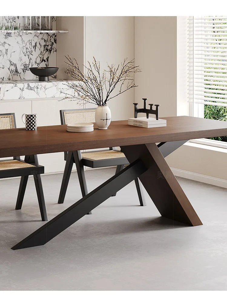 Nordic designer medium antique solid wood dining table, wabi-sabi wind home rectangular desk, living room eating table