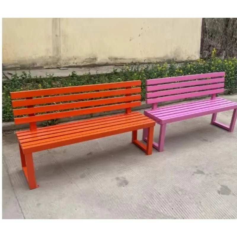 Banc extérieur de luxe pour hôtels modernes, jardins, patios, parcs, siège métallique imperméable et résistant au soleil pour les écoles et les hôpitaux