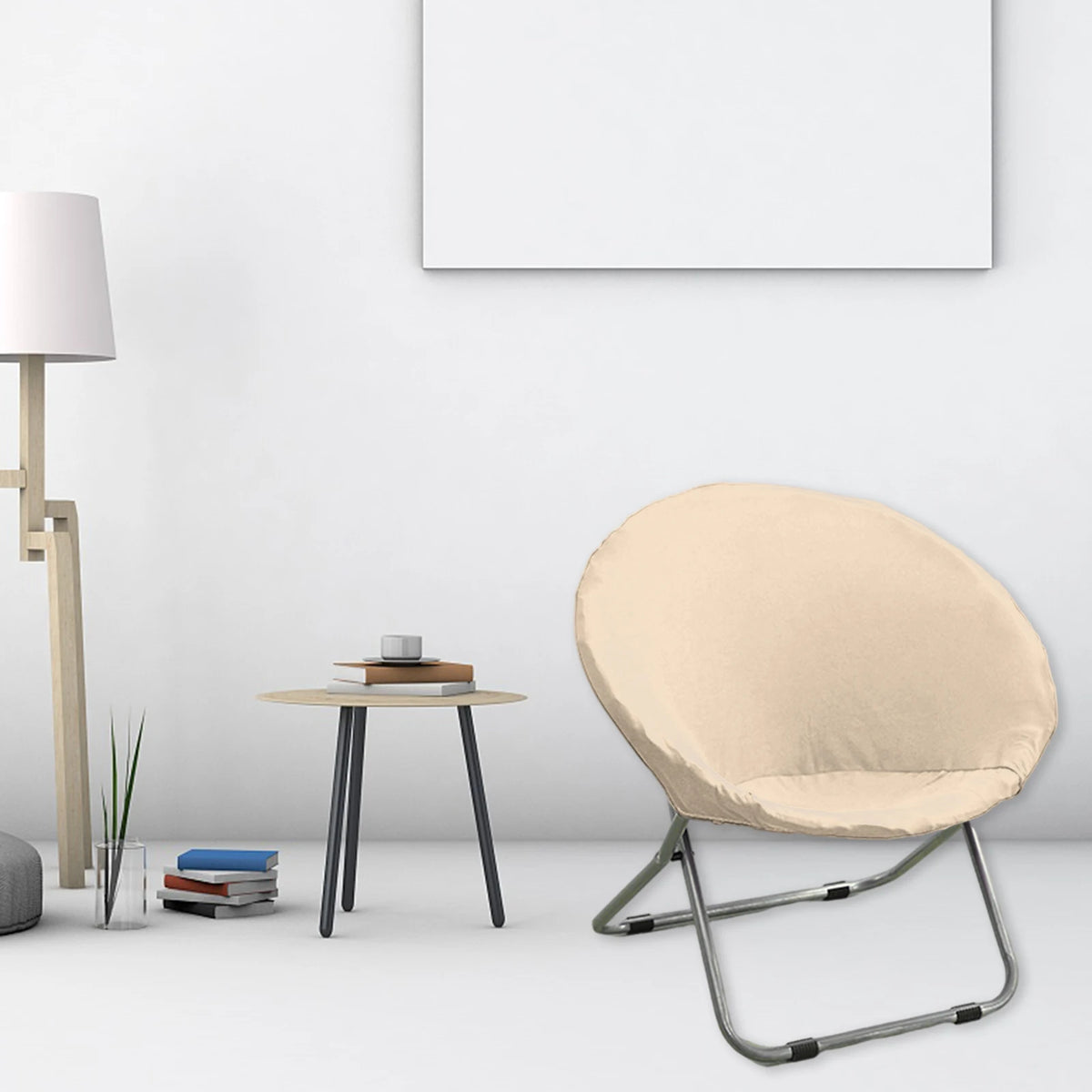 Round Saucer Chair Slipcover Stretchable Polyester Removable Soft Moon Chair Cover for Furniture Protection Living Room Adults