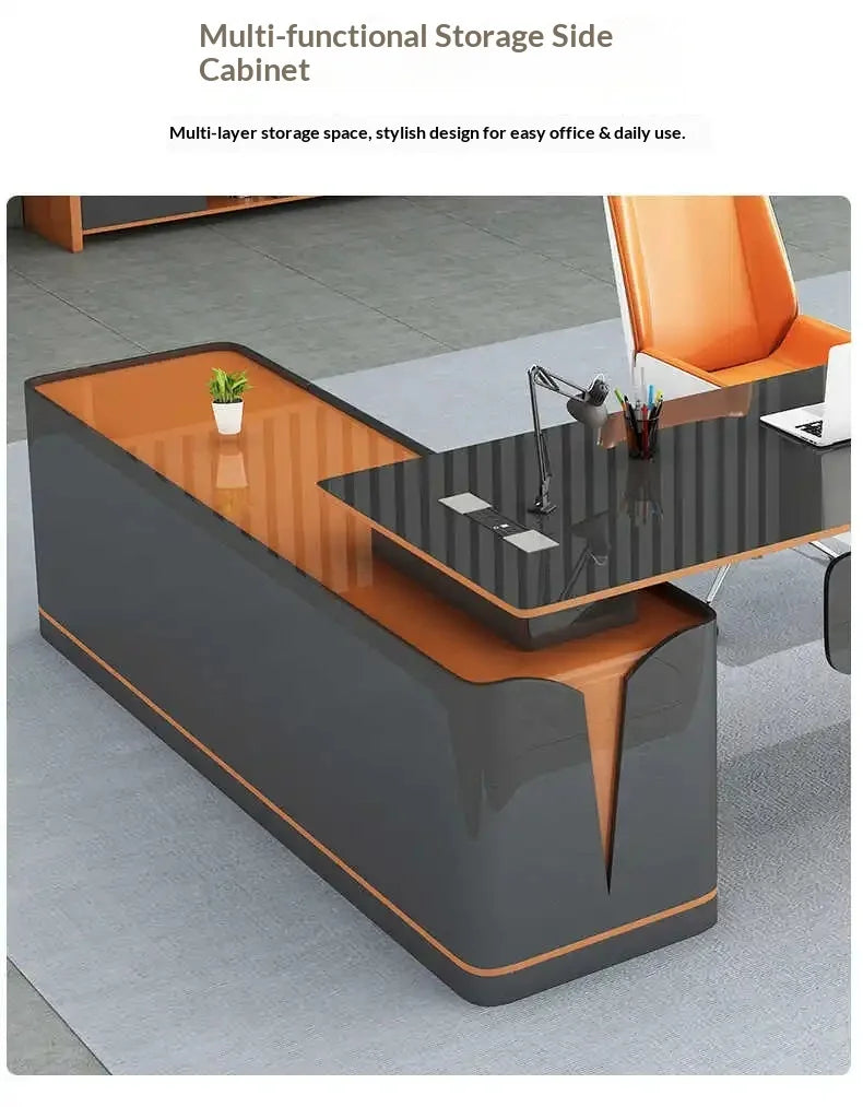 Executive Light Luxury Office Desk in Stock Designer Storage Organizer Computer Desks L Shaped Quality Escritorio Furniture