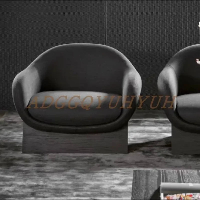 Medieval new single sofa chair designer living room hotel reception solid wood leisure chair