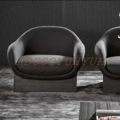 Medieval new single sofa chair designer living room hotel reception solid wood leisure chair
