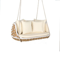 Marsh Rattan Outdoor Patio Swings Hanging Chair Double Seat Chairs 2 Person Egg Chair Swing