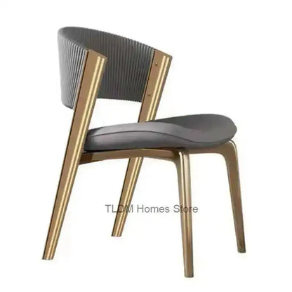 Ergonomic Furniture Modern Vip Restaurant Luxury Designer Dining Italian Chair Chairs Nail Gold Comedor Kitchen Legs Leather