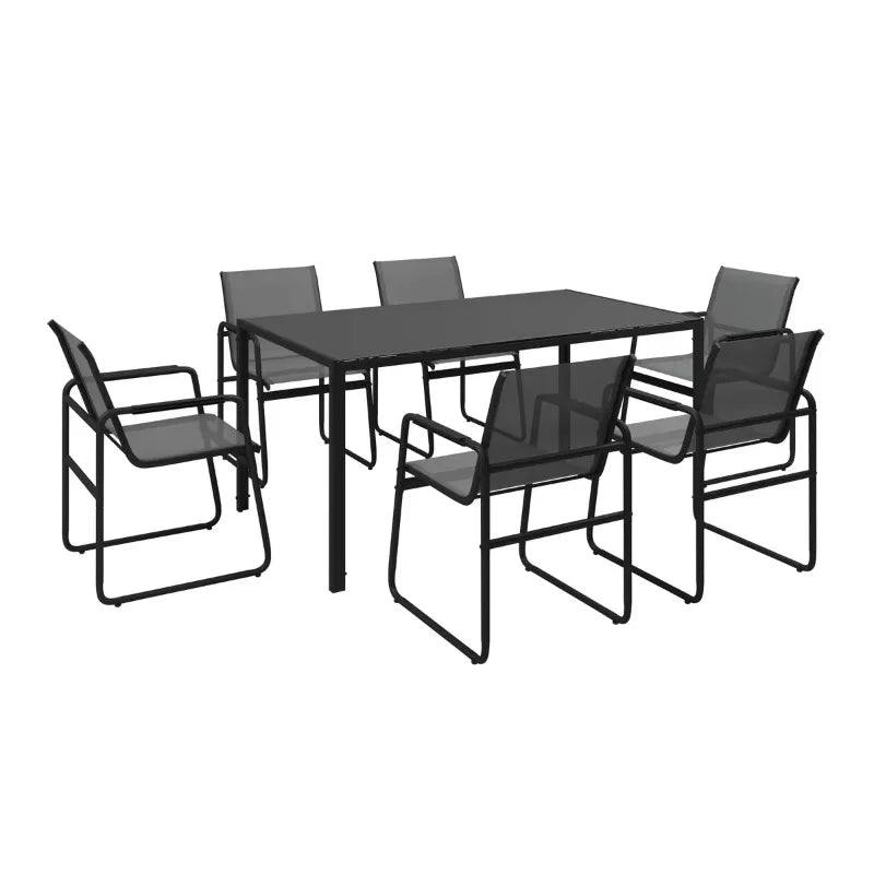 Garden Aluminum Iron Dining Room Chairs Set of 6 Modern Fabric Stackable Living Table Chairs Set