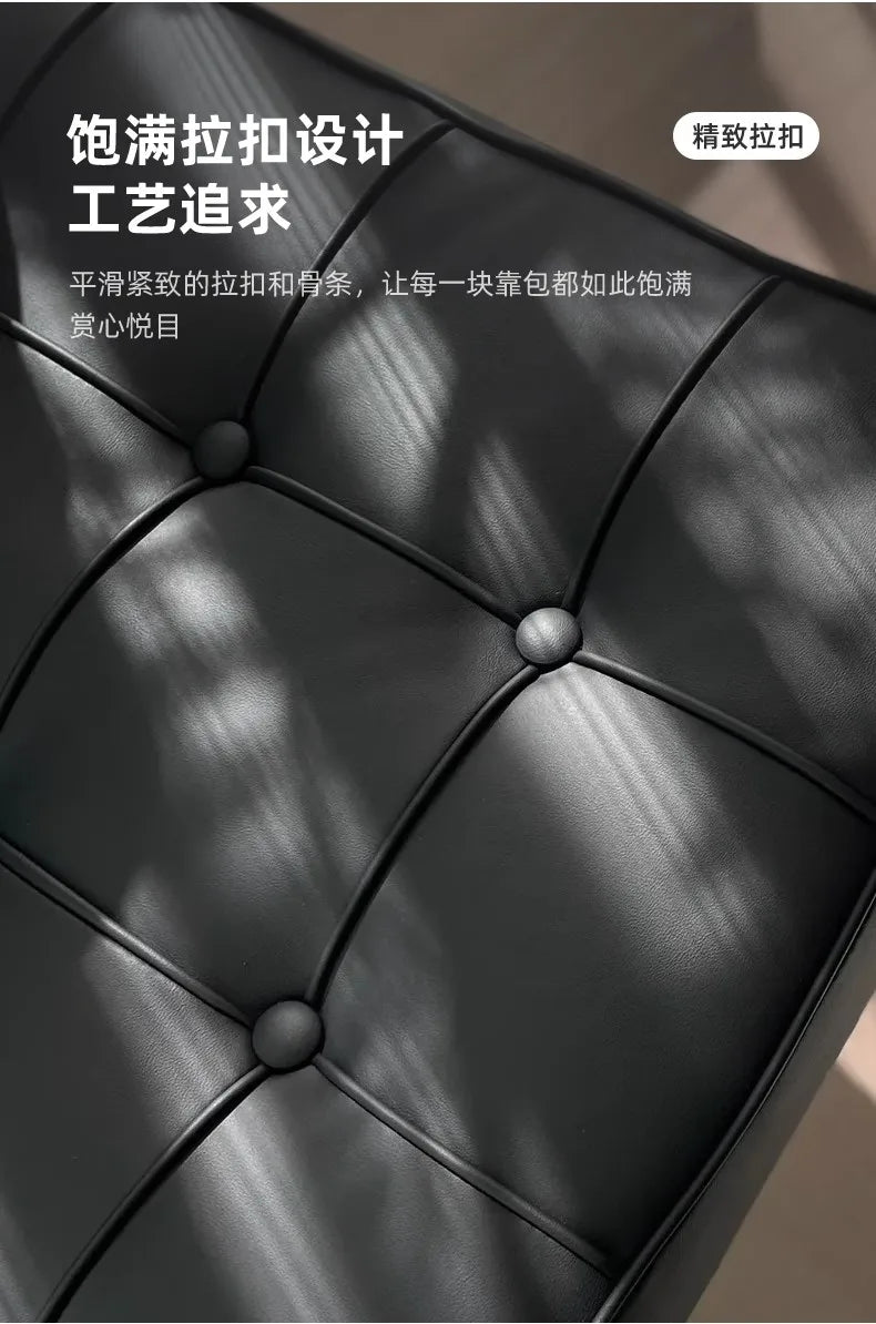 Comfortable Ergonomic Living Room Chair with Genuine Leather Backrest for Study, Cafe, and Gaming Use