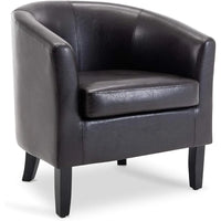 Accent Barrel Chair with Linen Fabric and Flared Legs Featuring Cozy Soft Padding Ideal for Living Room Bedroom Waiting Room De