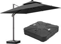 9' X 12' Large Cantilever Patio Umbrella 360° Rotation Rectangular Outdoor Double Top Heavy Duty Windproof Offset Umbrella