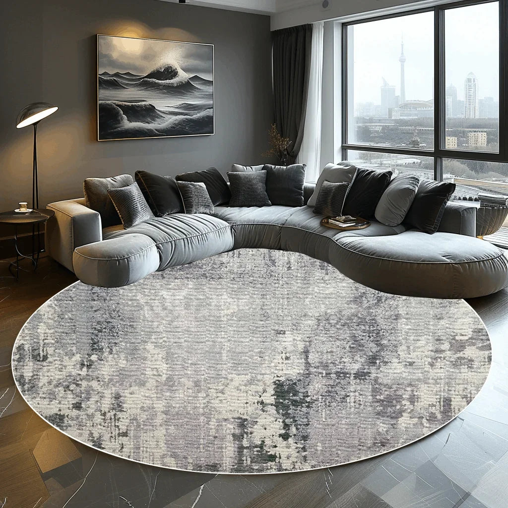 Abstract Round Carpet Living Room Decoration Home Modern Bedroom Decor Carpet Balcony  Washroom Floor Mat  Washable Pet Rugs