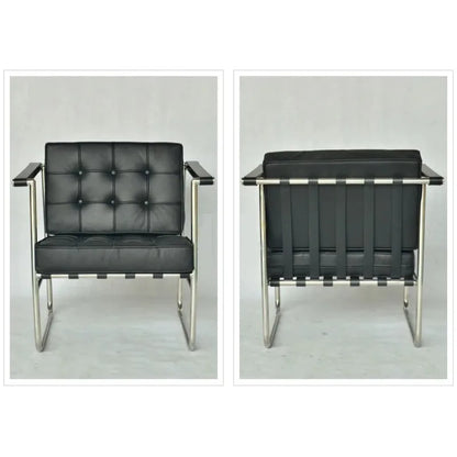 HE 113 Lounge Hans Singe Sofa Chair Leisure Chair Stainless Steel Leather PU for Living Room