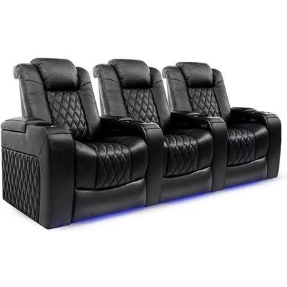 White Color 3seater Electric Cinema Sofa Home Theater Furniture Cinema Interior Home Theater Laydown Table Recliner Sofa ChairY
