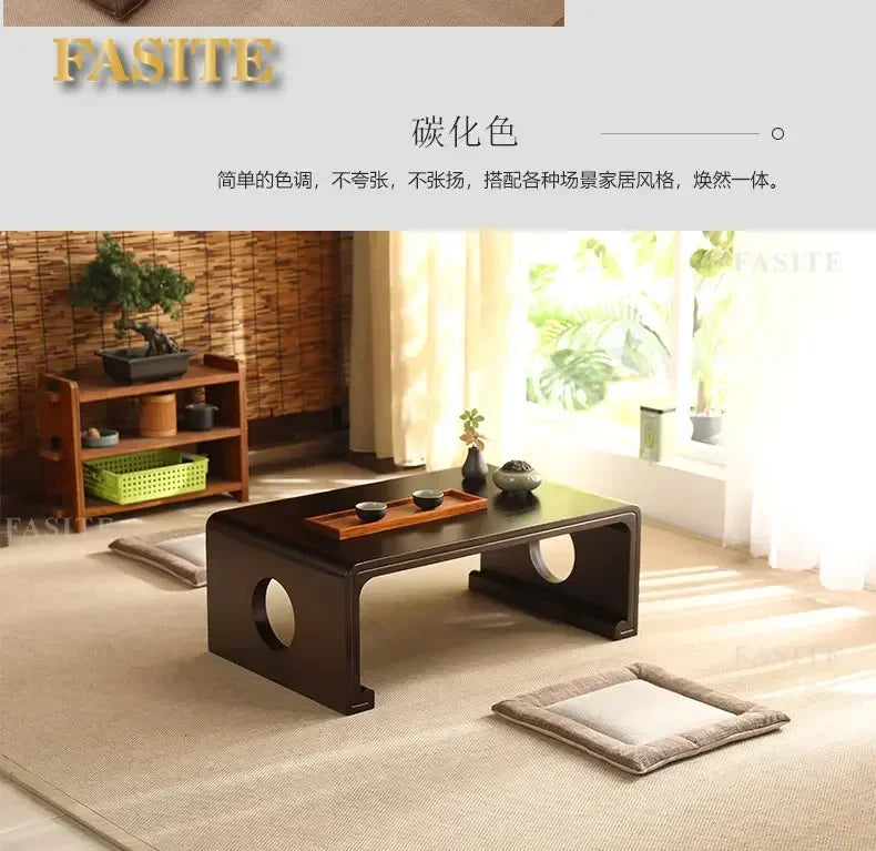 FashionJapanese Vintage Indoor Wood Furniture Asian Style Coffee Tea Living Room Low Table Rectangle 50*40cm Tatami