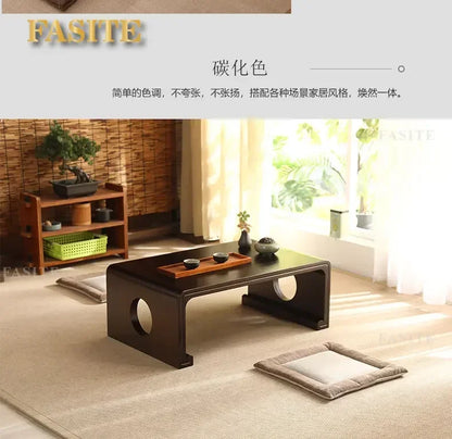 FashionJapanese Vintage Indoor Wood Furniture Asian Style Coffee Tea Living Room Low Table Rectangle 50*40cm Tatami