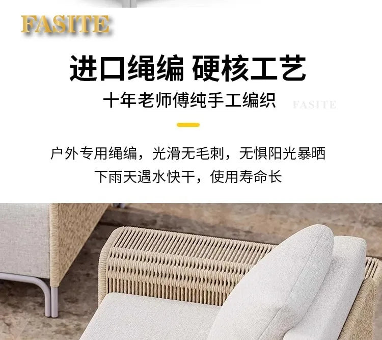 Outdoor Sofa Rattan Courtyard Garden Waterproof and Sunscreen Villa Sofa Simple Combination Rattan Furniture