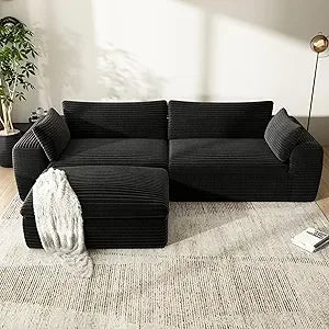 67'' Boneless Chaise Lounge Chair Indoor,Cloud Sofa Couch Bed,Sleeper Chair for Living Room Bedroom, Oversized Corduroy Couchs w