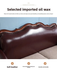 American pastoral all-solid wood sofa, European living room leather sofa, small household, coffee table type, combined light