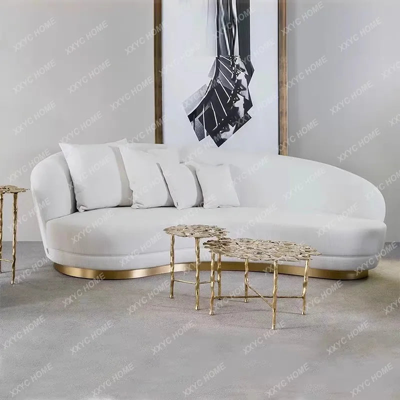 Simple clubhouse reception creative special-shaped light luxury beauty salon clothing store curved sofa