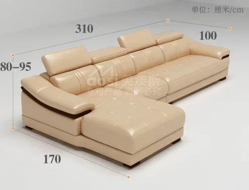 Genuine leather sofa head layer cowhide small unit,simple and modern functional, fashionable leather sofa combination decoration