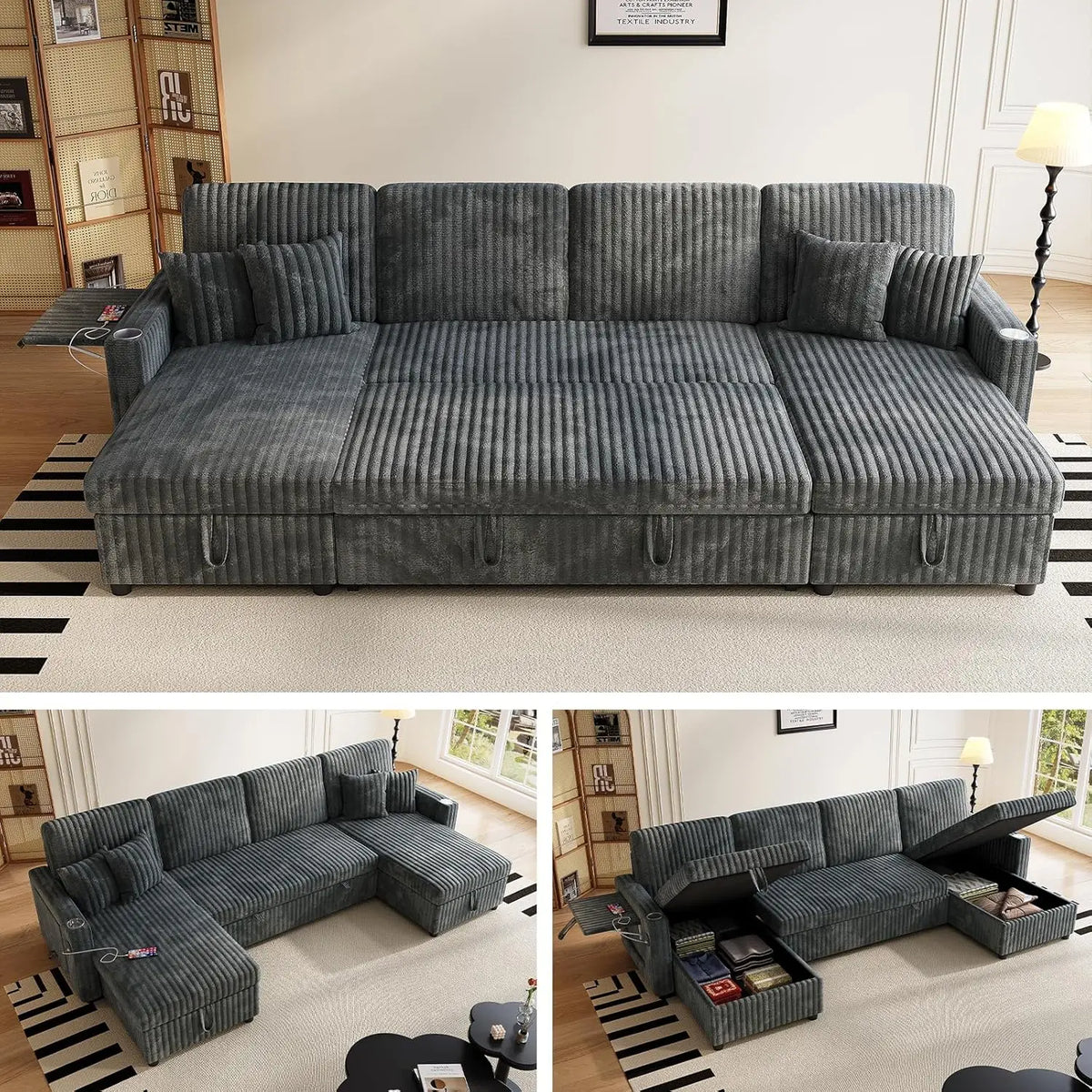 Sleeper Sectional Sofa, 110